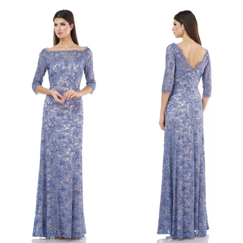 NWT JS Collections Gown Peri Nude Size 4 Boatneck